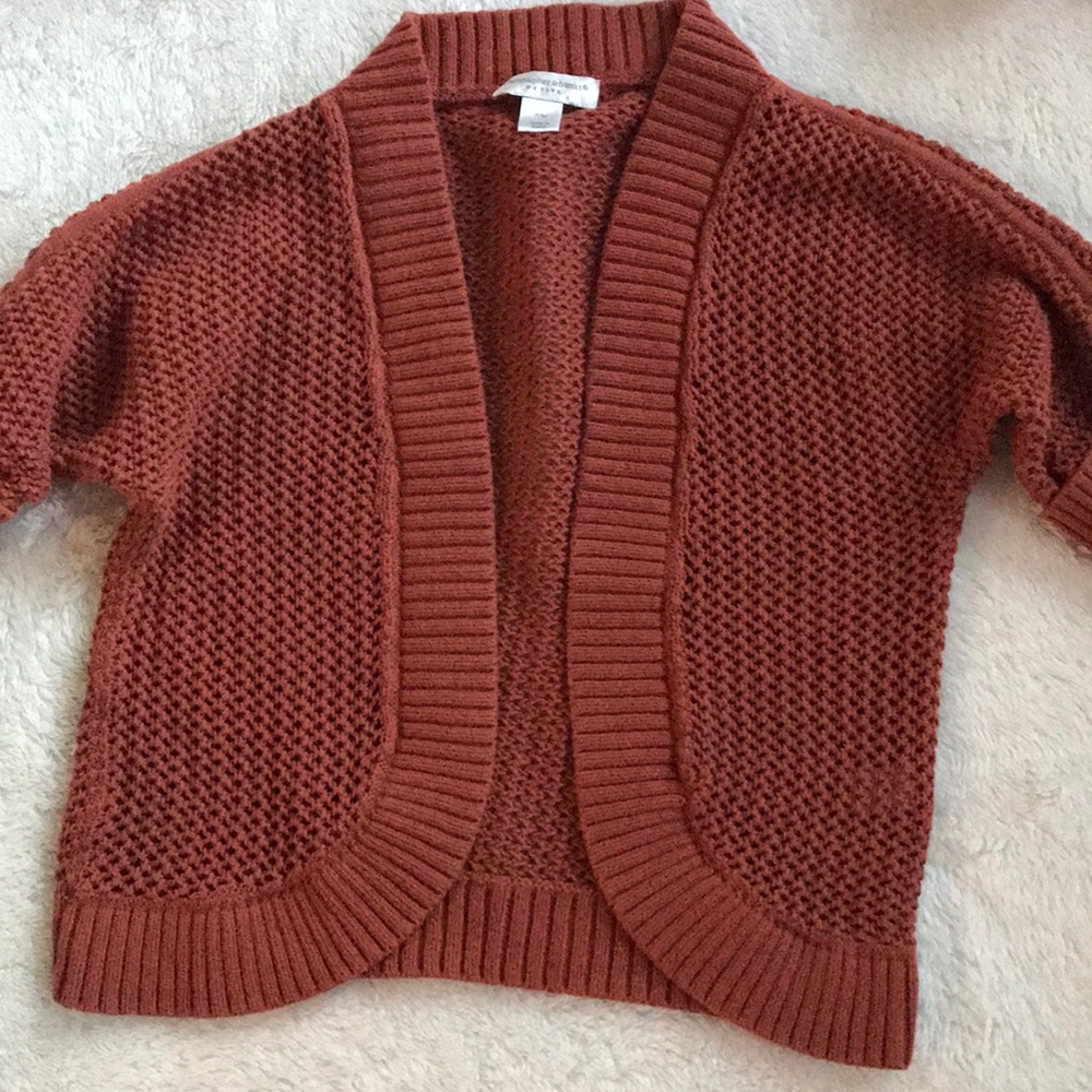 CHRISTOPHER & BANKS Cardigan Loose Knit Orange Size P/M - Picture 3 of 16